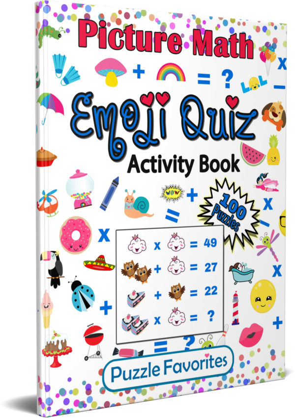 Activity book emoji picture math