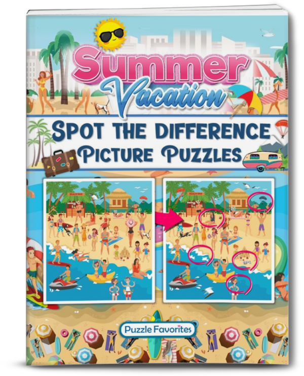 Summer Vacation Puzzle Book Spot the Difference