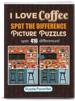 I Love Coffee Spot the Difference Picture Puzzle Book