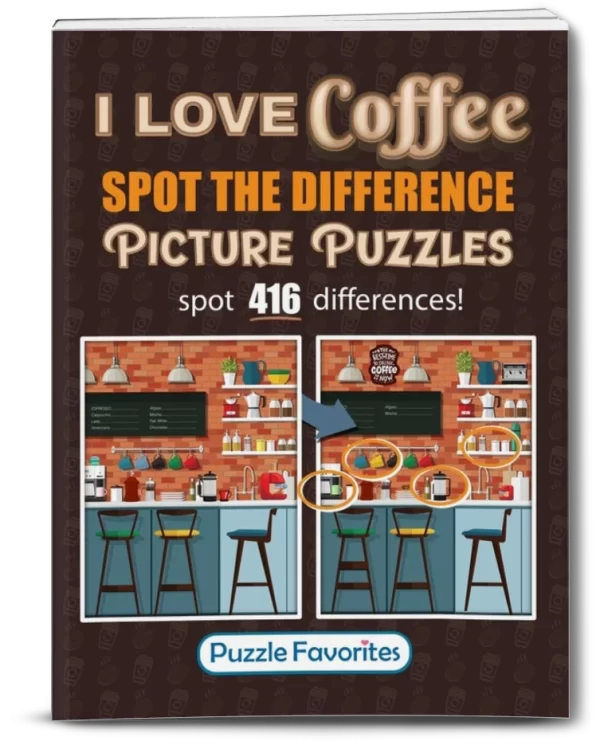 I Love Coffee Spot the Difference Picture Puzzle Book