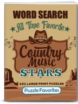 Country Music Stars Word Search Puzzle Book