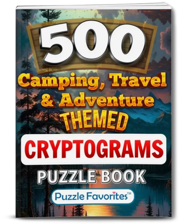 Cryptograms Puzzle Book 500 Camping, Travel & Adventure Puzzles
