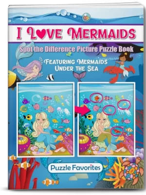 I Love Mermaids Spot the Difference Picture Puzzle Book