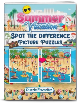 Summer Vacation Spot the Difference Picture Puzzle Book
